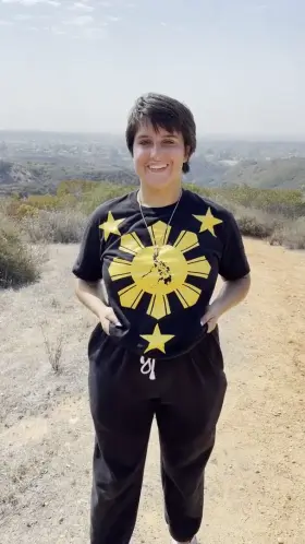 hope no one saw us recording this titty drop on our hike 😰