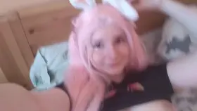 Play with my boobies and my bunny ears please