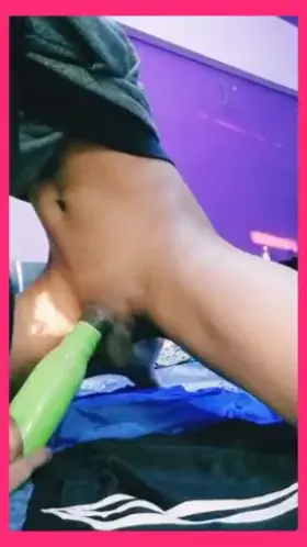 18yo Hunk Moans deep and loud while he gives his girlfriends bottle deepstrokes while she's out of town!!! (Part 1)