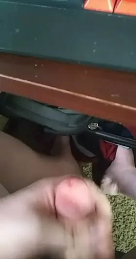 cumming at my desk