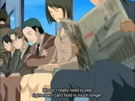 Making Sensei helplessly Cum and Pee in a crowded train