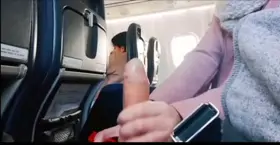 Giving hubby handjob in plane next to people 🥵 why not