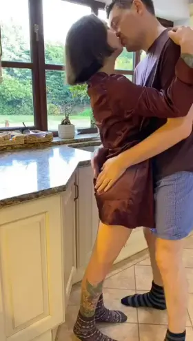 Couldn’t resist fucking in the kitchen this morning!