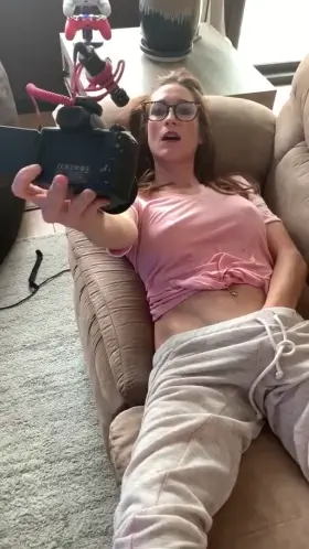 Having a little fun with myself on the couch 😈