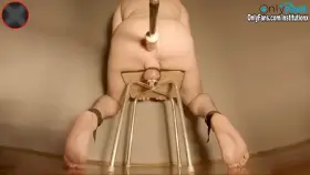 ESTIM CHASTITY + FUCKING MACHINE training at INSTITUTION X