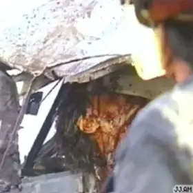 Video of a car crash victim’s mangled body being “released” from the wreckage by a first responder