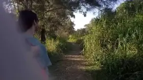 She's trying to be sneaky on the trail