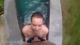 Mia Malkova outdoor blowjob