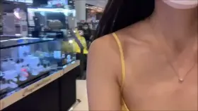 Wardrobe malfunction in the shopping mall [F]