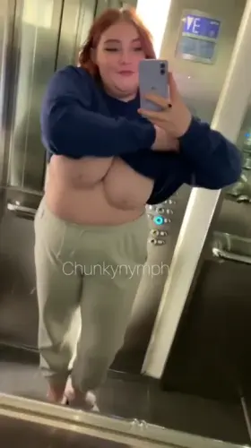 Flashing my big tits in an elevator