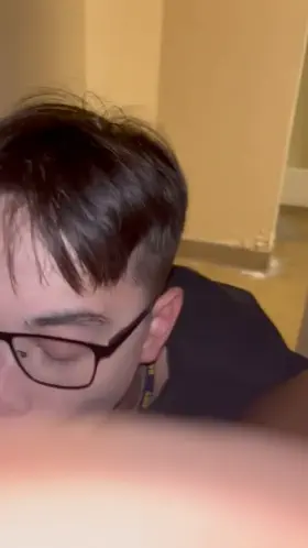 Sucking bbc until he cums in my sissy mouth