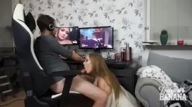 Playing Overwatch While Miss Banana Sucks