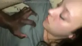 White College Teen Spreads Pussy For Black Cock