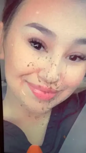 Didn’t get my first cumshot on video so I gave Nicollette’s messy face some more cum 💦