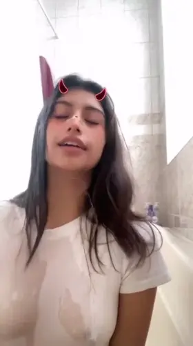 Little ebony teen devil wants to share the shower and have fun with you <3