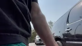 Flashing my big cock in the parking lot!