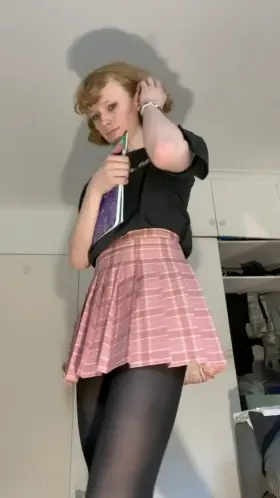 Twink schoolgirl does something inappropriate…