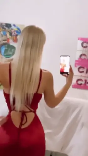 Tight red dress back 2