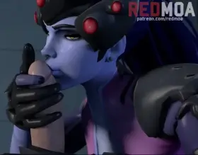 Widowmaker is a good kisser (Redmoa)