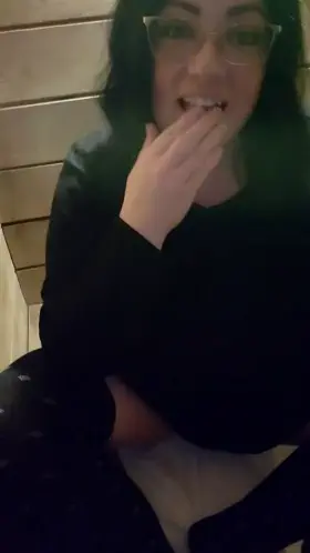 Nervously touching my pussy in the public sauna