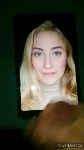 Blonde beauty cum tribute request