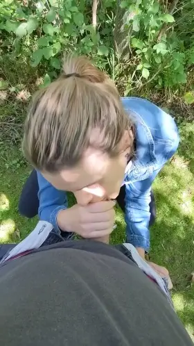 Wife glowing me in a sculpture garden