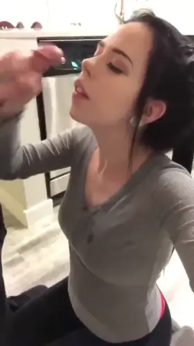 A girl who loves getting cum on her face