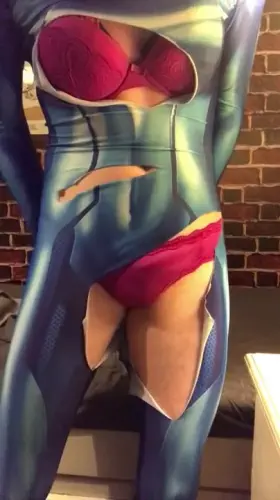 Lying here in nothing but a torn Zero suit and lingerie, God I'm horny tonight...