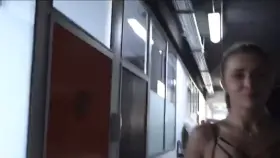 Slut swallows cum before leaving studio