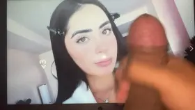 Tribute for Amaranta, cum on a beauty face of a tiktoker