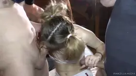 Eva Teen's pussy is filled with sperm