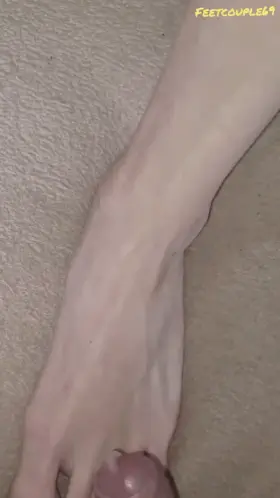 Licking Cum off Feet