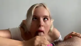 Horny Teen Mira gives Ahegao Blowjob - POV