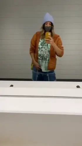 Getting sneaky in the airport bathroom before my flight