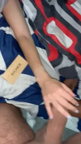 She’s knocked after a sesh with our richer rolls 😂 This is the only way she can fall asleep lol