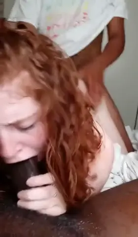 Sorority Slut sucks big black dick