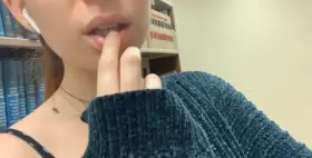 Taking her great breasts out in a public library