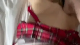 Brunette babe handling rough doggy style sex