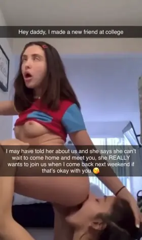 Your stepdaughter is off to college for the first time. One night out drinking with her new friends, she let it slip that she fucks her step-dad ever since her mom remarried. That caught the attention of one of her friends and now, you’re about to have two hot teens to enjoy on her next visit home