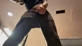 Sneakily jerking off in my shop