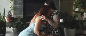 Kissing and flashing our cute pussies