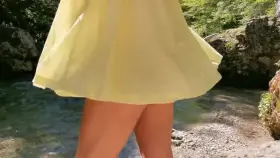 [f] I know my sundress is too short, but I still don't wear any panties 🤫🤫🤫