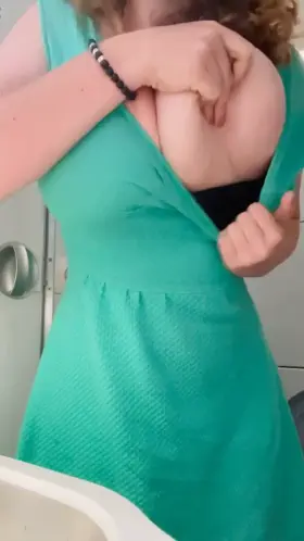 Revealing myself in the plane bathroom (OC)