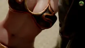 Jabba the Hutt and Princess Leia Organa (Pornunga34) [Star Wars]