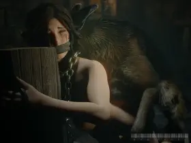 Lara Croft Chained Up in the Kennel (pog benis)