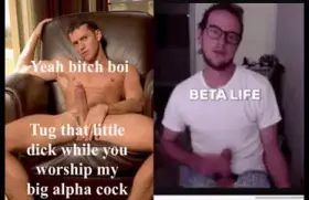 I'm straight until I see alpha cock, then I go into beta mode and want to tug my little bitch dick while I worship the superior alpha cock.