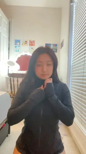 This jacket hides my tits but when I unzip they spill out 🙄