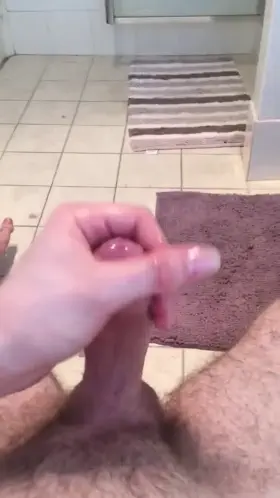 Big cumshot coating my cock