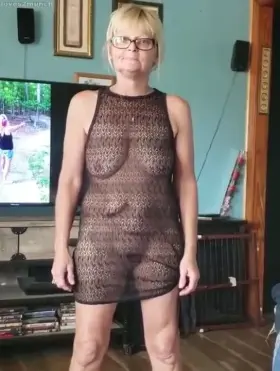 Sexy Wife Teasing In A Lace See Through Slip Dress🍒🍑🍆💦 - with Sound🔊