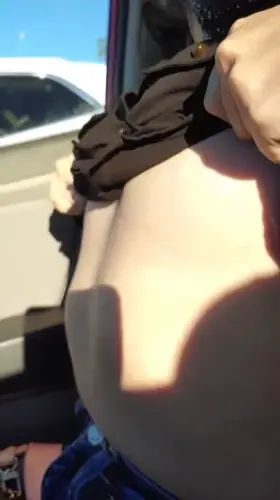 A true slut flashes her tits every chance she gets, like me!